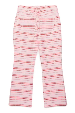 Pants>MARNI Allover Check bootcut pants light pink