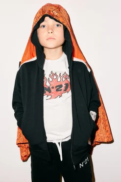 Logomania | Logomania>N°21 Allover Glitch windbreaker jacket deep orange