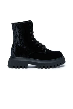 Boots And Combat Boots | Boots And Combat Boots>N°21 Allover logo pattern velvet boots black