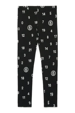 Pants | Activewear>MM6 MAISON MARGIELA Allover Numeric logo leggings pants black