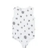T-Shirts | Logomania>MM6 MAISON MARGIELA Allover Numeric logo stretch jersey bodysuit white