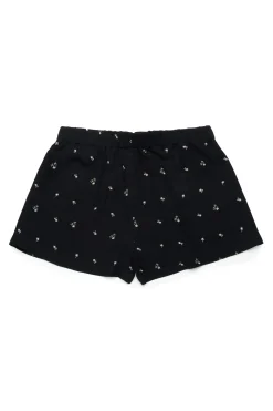 Shorts>N°21 Allover Palms crepe shorts black