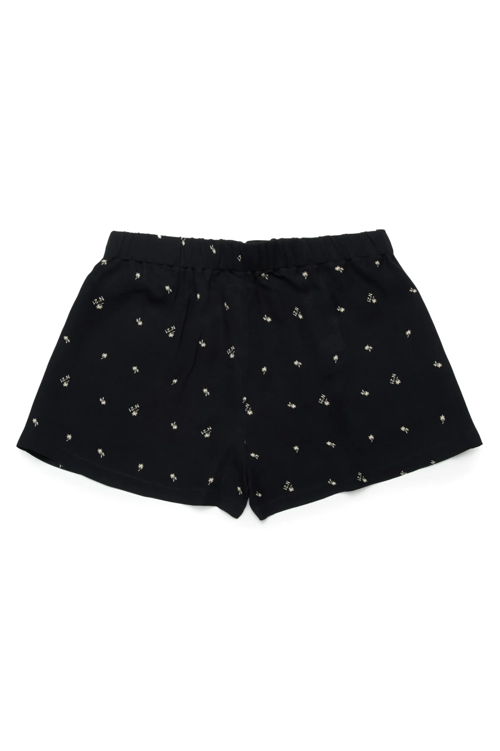 Shorts>N°21 Allover Palms crepe shorts black