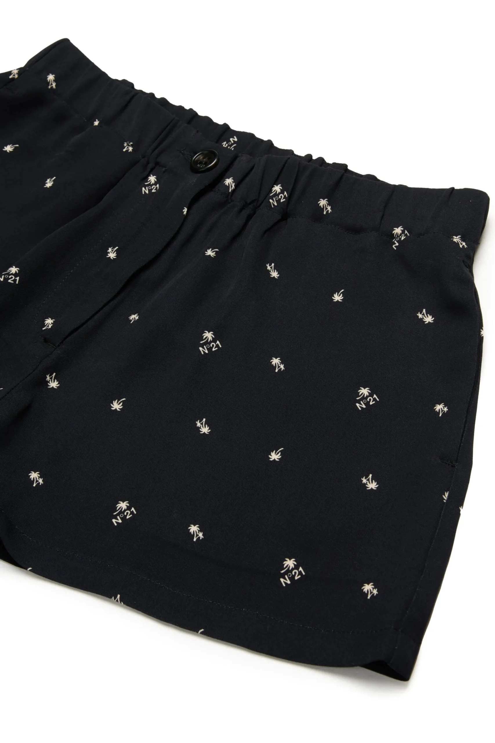 Shorts>N°21 Allover Palms crepe shorts black