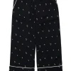 Pants>N°21 Allover Palms crepe wide leg pants black