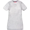 Dresses>DIESEL All-over mylar ribbed dress silver