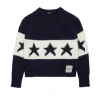 Knitwear>N°21 Alpaca-blend pullover with stars sailor blue