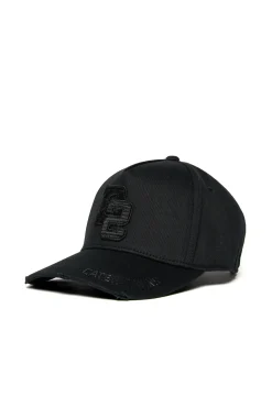 Hats And Caps | Logomania>DSQUARED2 Baseball cap with D2 patch black