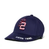 Accessories | Logomania>DSQUARED2 Baseball cap with D2 USA print eclipse blue
