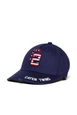 Accessories | Logomania>DSQUARED2 Baseball cap with D2 USA print eclipse blue