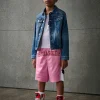 Shorts | Activewear>DSQUARED2 Basketball shorts with Canadian Leaf minnie pink