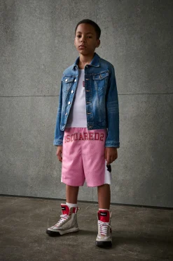 Shorts | Activewear>DSQUARED2 Basketball shorts with Canadian Leaf minnie pink
