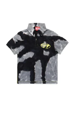 Oval D By Diesel | Oval D By Diesel>DIESEL Batik polo shirt with Oval D logo black