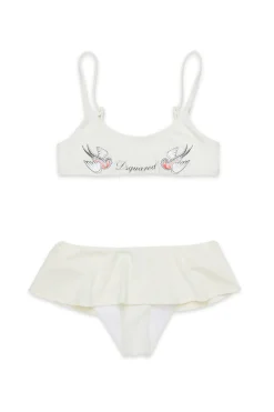 Swimwear | Swimwear>DSQUARED2 Birds print bikini swimsuit off white