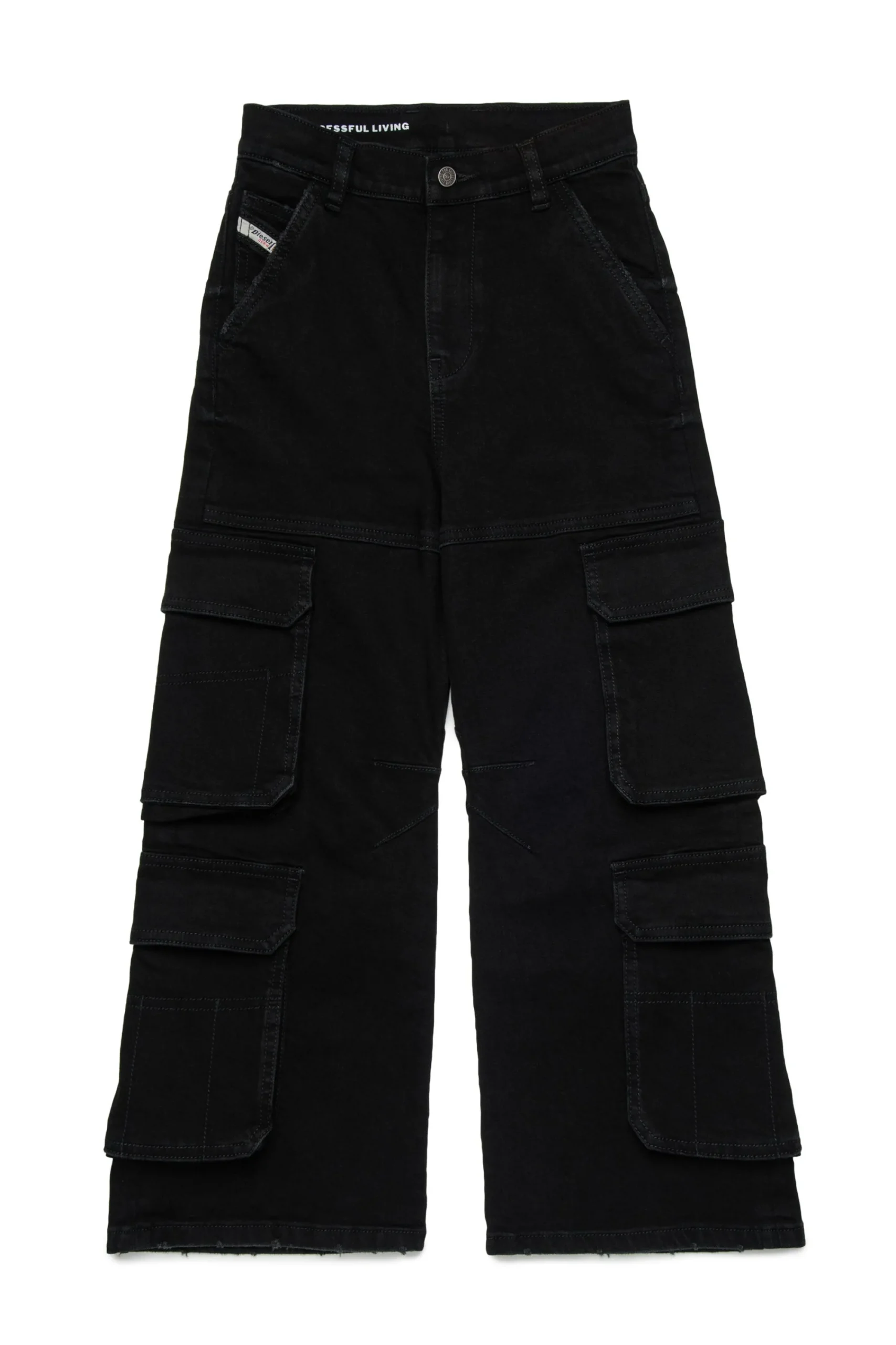Jeans | Denim-Mania>DIESEL Black cargo straight jeans - D-Argjx Denim Black