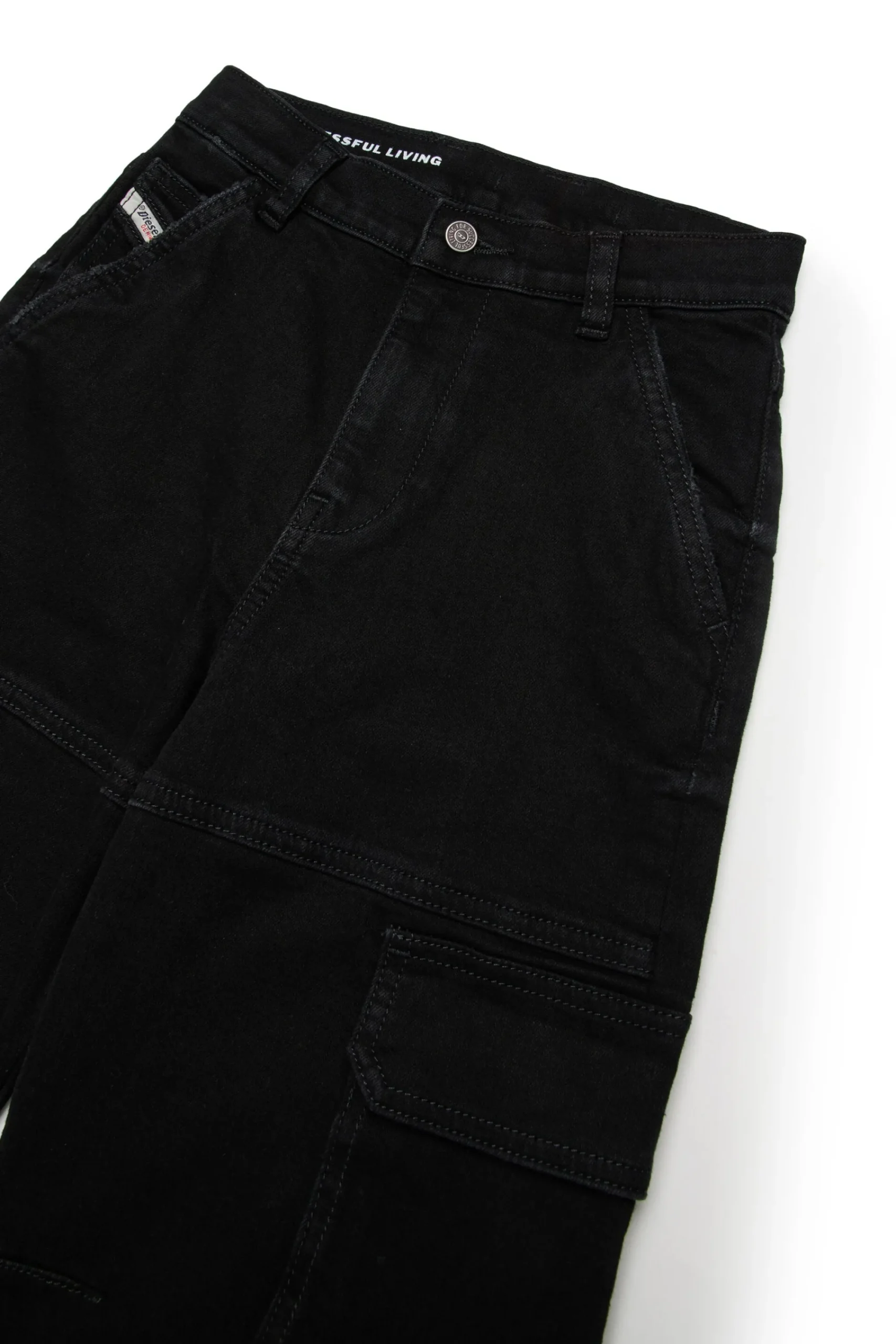 Jeans | Denim-Mania>DIESEL Black cargo straight jeans - D-Argjx Denim Black