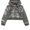 Sweatshirts>DIESEL Black denim sweatshirt with sequins Denim Black