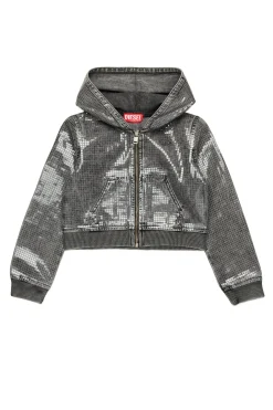 Sweatshirts>DIESEL Black denim sweatshirt with sequins Denim Black