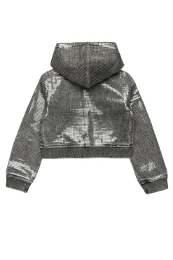Sweatshirts>DIESEL Black denim sweatshirt with sequins Denim Black