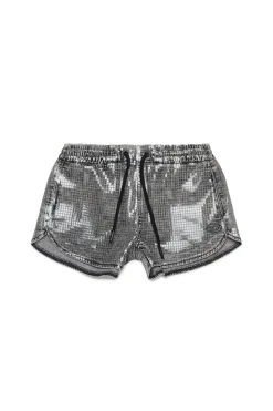 Shorts>DIESEL Black sequined denim shorts Denim Black