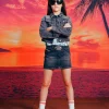 Skirts | Denim-Mania>DIESEL Black shaded denim skirt with metal plate Denim Black