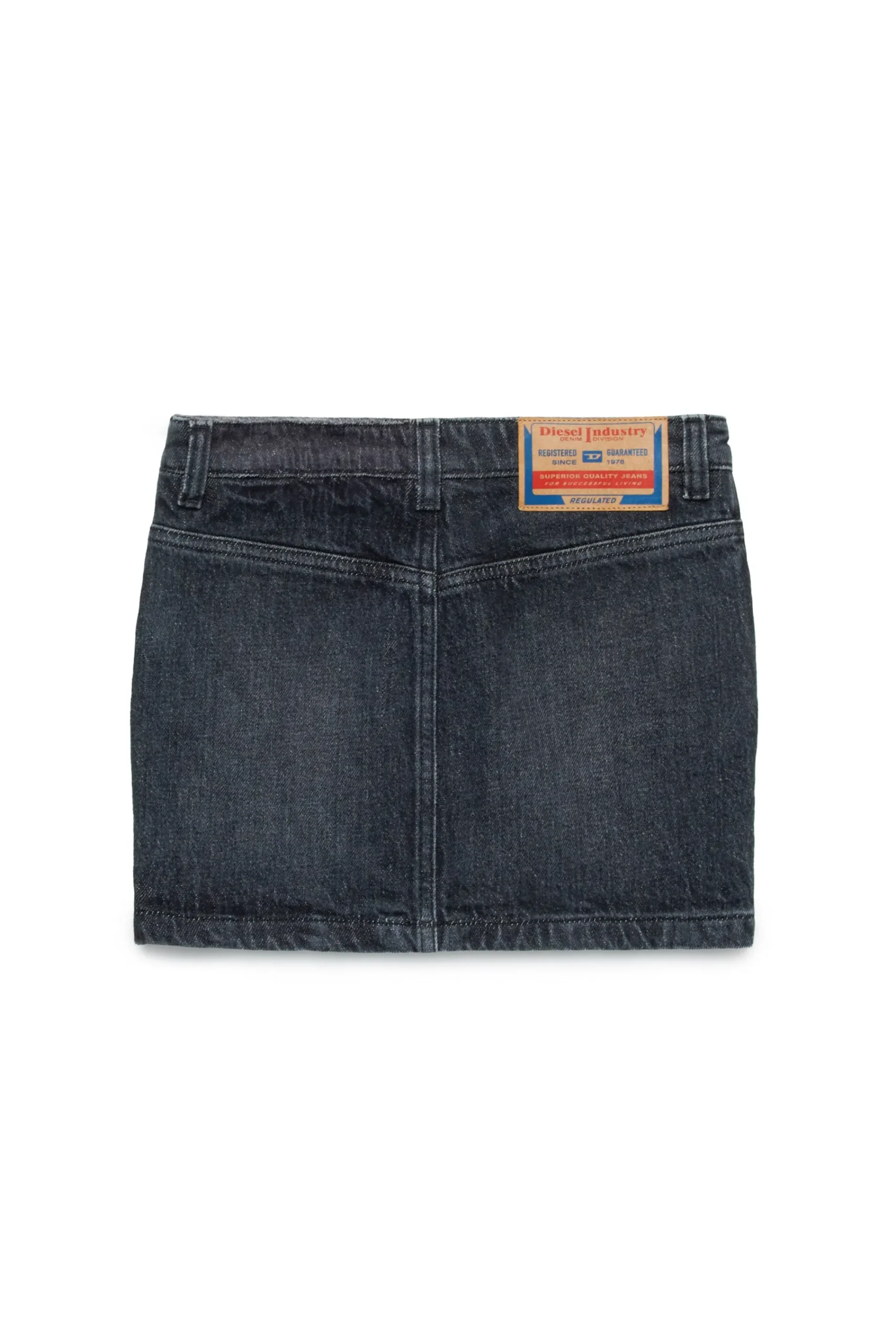 Skirts | Denim-Mania>DIESEL Black shaded denim skirt with metal plate Denim Black