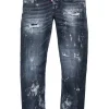 Denim-Mania | Denim-Mania>DSQUARED2 Black skinny jeans with destroyed effect - Twist Denim Black