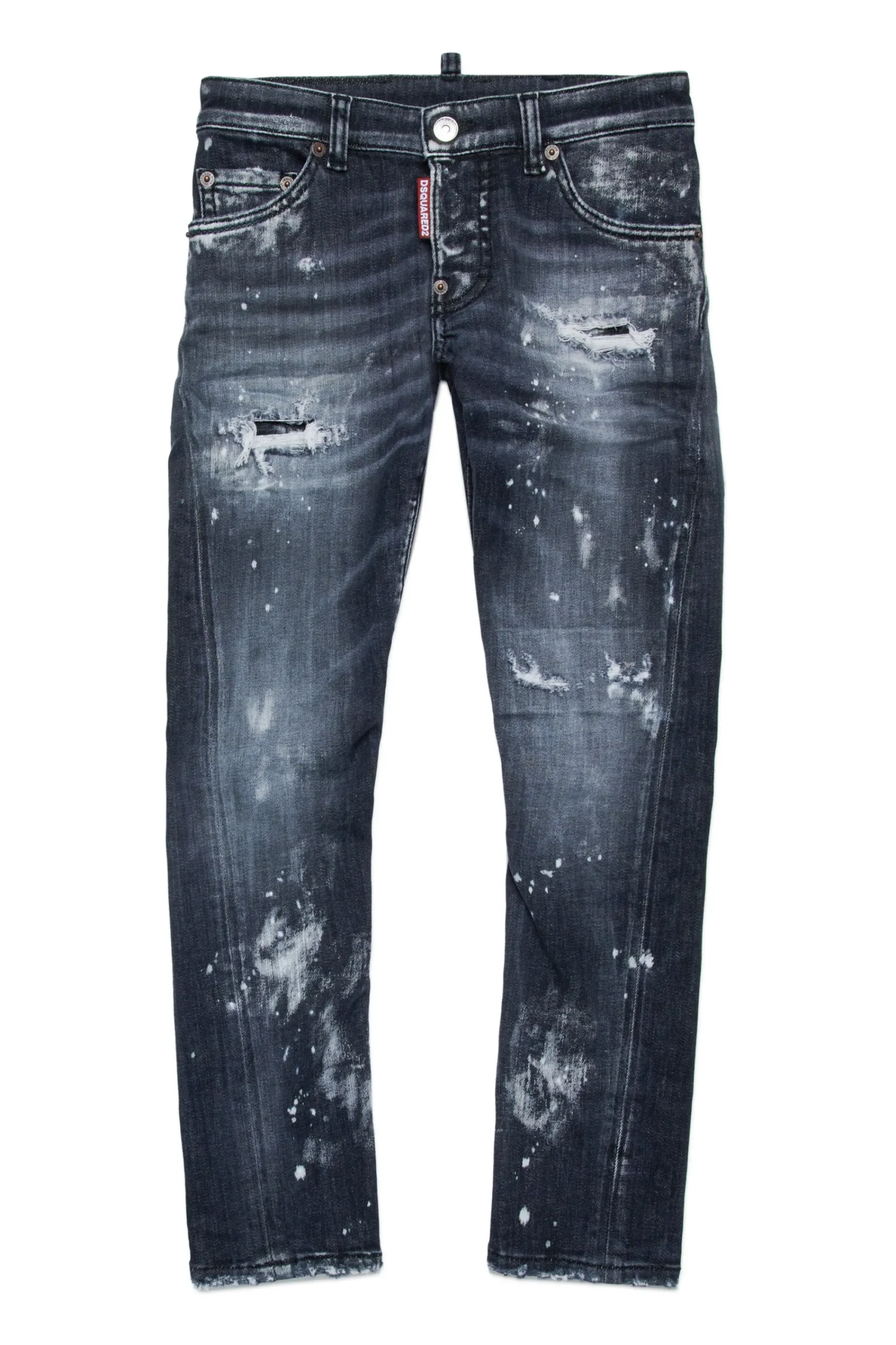 Denim-Mania | Denim-Mania>DSQUARED2 Black skinny jeans with destroyed effect - Twist Denim Black