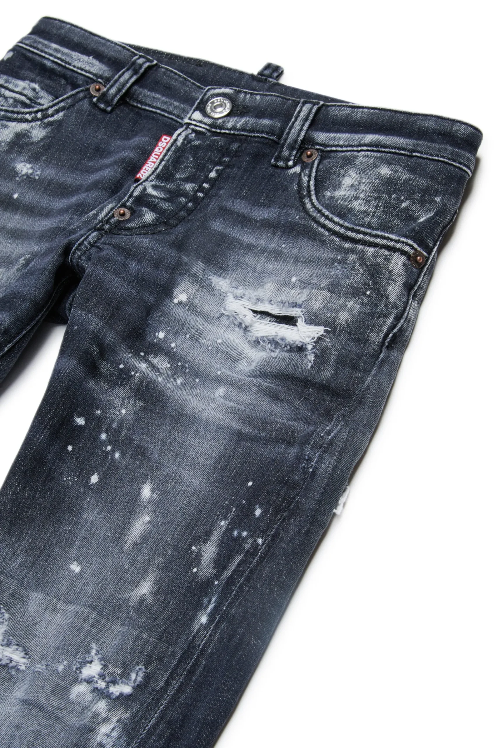Denim-Mania | Denim-Mania>DSQUARED2 Black skinny jeans with destroyed effect - Twist Denim Black