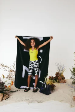 Swimwear | Swimwear>N°21 terry beach towel with maxi-logo BLACK
