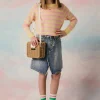 Skirts | Denim-Mania>MM6 MAISON MARGIELA Blue shaded denim skirt with color spots blue denim