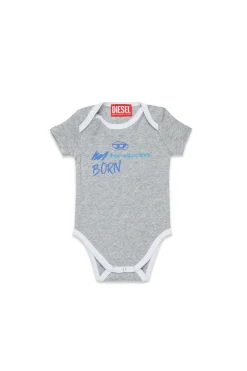Newborn (0-12M)>DIESEL Bodysuit with Born for Success graphics grey melange