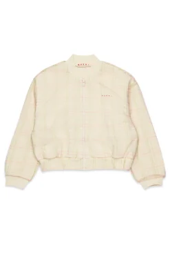 Sweatshirts>MARNI Bomber sweatshirt with Check allover tulle hangtag yellow