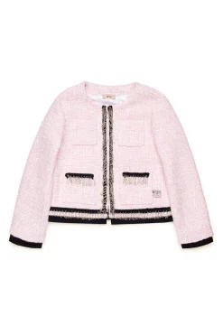 Jackets And Padded Jackets>N°21 Bouclé jacket with chain light pink