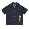 Shirts>N°21 Bowling shirt in chambray denim blue denim