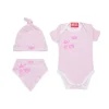 Newborn (0-12M) | Oval D By Diesel>DIESEL Box Kit in micro ribbing branded with Oval D logo light pink