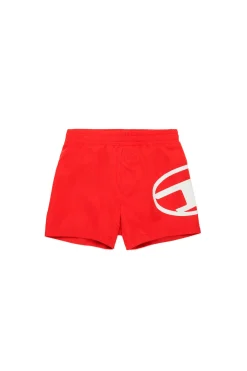 Swimwear | Oval D By Diesel>DIESEL Boxer swimsuit branded with Oval D logo red