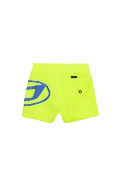 Swimwear | Oval D By Diesel>DIESEL Boxer swimsuit branded with Oval D logo fluo yellow