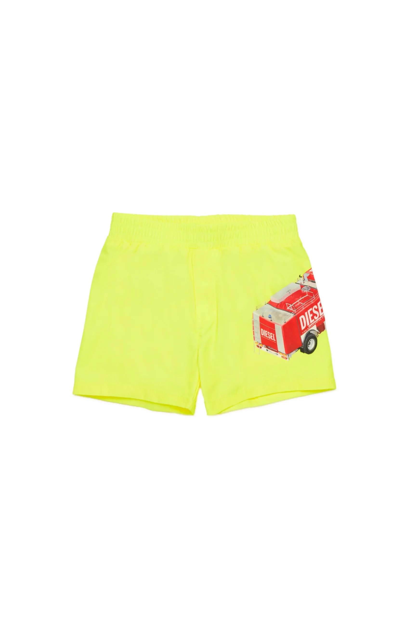 Swimwear | Swimwear>DIESEL Boxer swimsuit with Fire Truck graphics fluo yellow