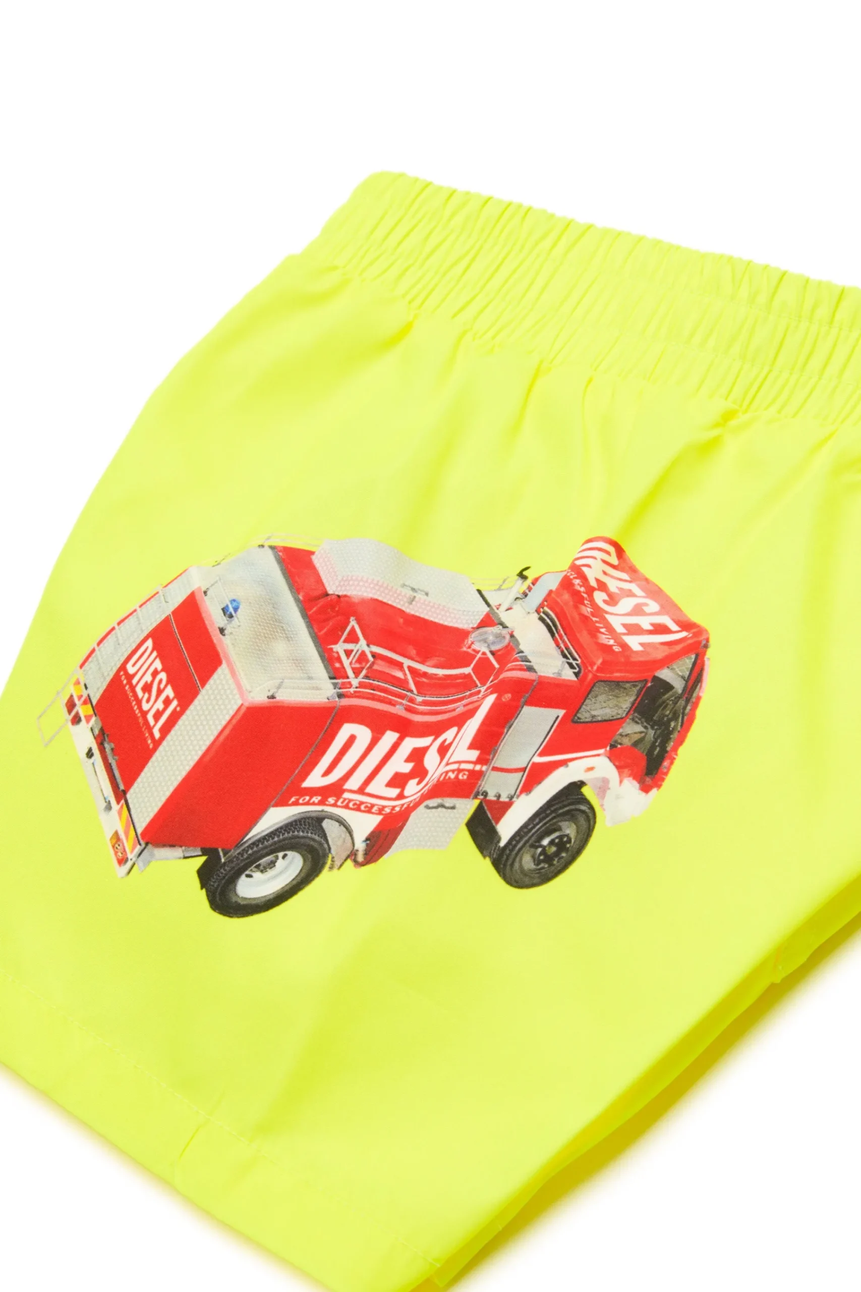 Swimwear | Swimwear>DIESEL Boxer swimsuit with Fire Truck graphics fluo yellow