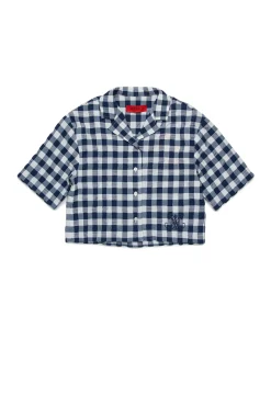 Shirts>MAX&Co. Boxy allover Check shirt bluette