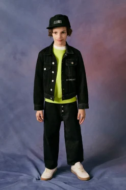 Jackets And Padded Jackets | Logomania>MM6 MAISON MARGIELA Branded denim jacket black