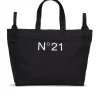 Bags And Backpacks | Logomania>N°21 Branded canvas shopper bag black