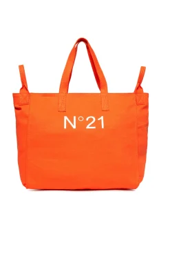 Bags And Backpacks | Logomania>N°21 Branded canvas shopper bag deep orange