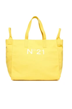 Bags And Backpacks>N°21 Branded canvas shopper bag lemonade
