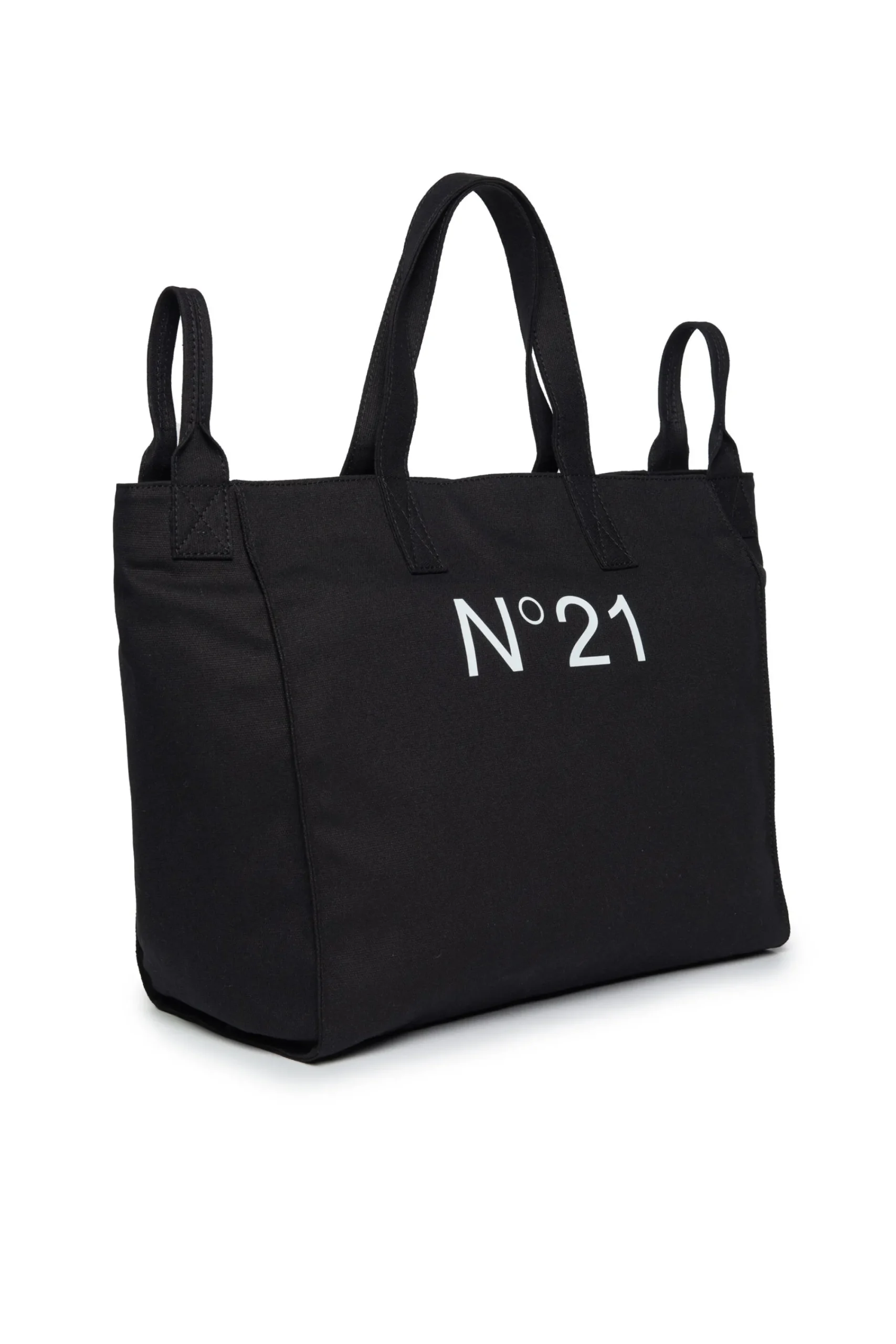 Bags And Backpacks | Logomania>N°21 Branded canvas shopper bag black