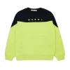 Sweatshirts | Sweatshirts>MARNI Branded colourblock crew-neck sweatshirt slime green