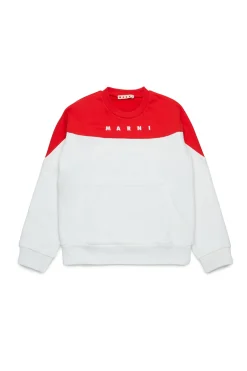 Sweatshirts | Sweatshirts>MARNI Branded colourblock crew-neck sweatshirt natural white