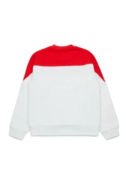 Sweatshirts | Sweatshirts>MARNI Branded colourblock crew-neck sweatshirt natural white