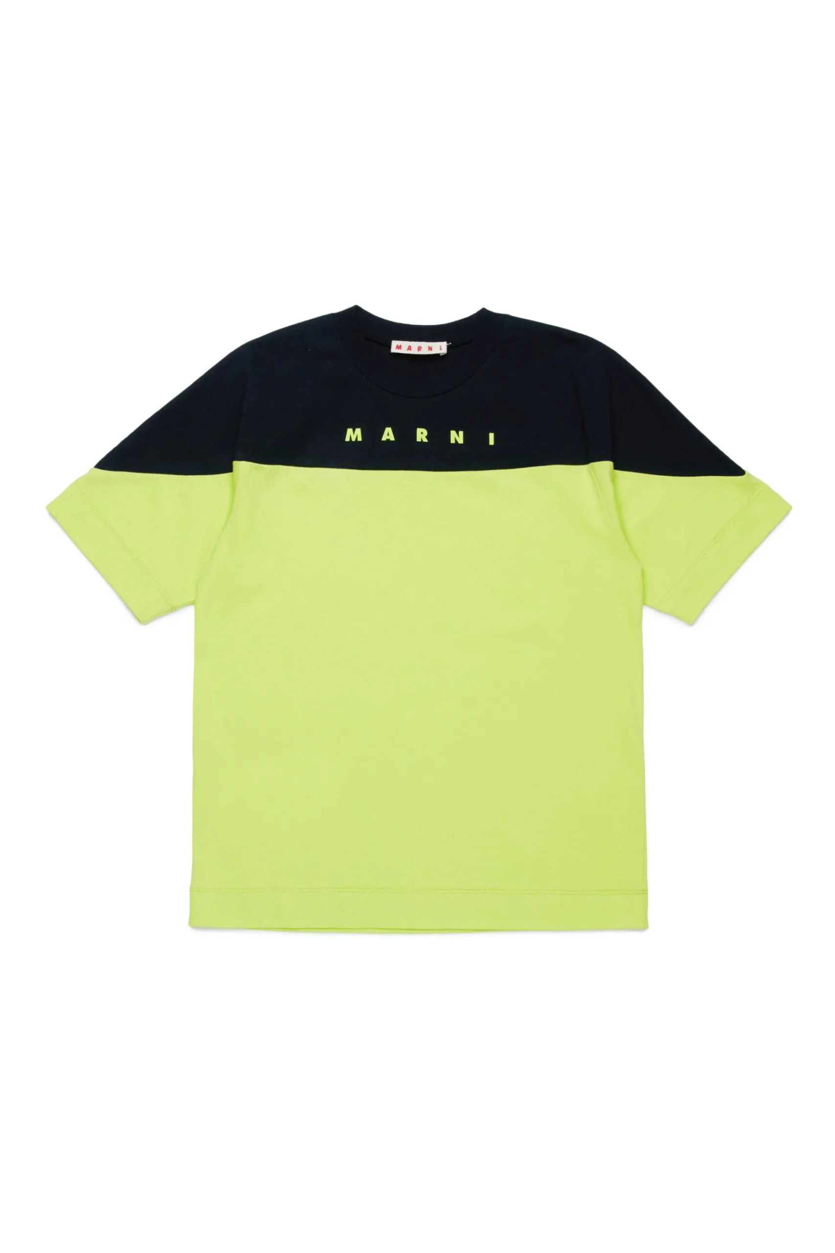 T-Shirts | T-Shirts>MARNI Branded colourblock T-shirt slime green
